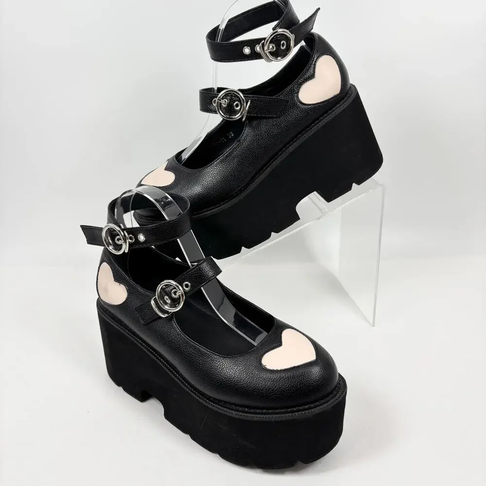 Lolita Mary Jane Shoes Platform 38 / 7.5 Chunky Goth Whimsigoth Kawaii Cosplay